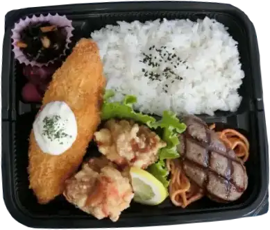 ハンバーグ&から揚げ・白身フライ